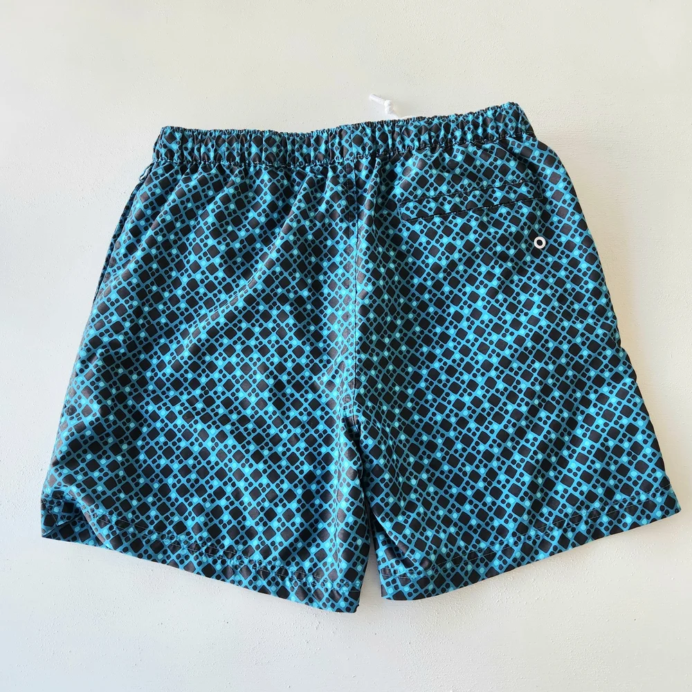 Original Penguin Teal & Black Patterned Swim Shorts